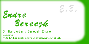 endre bereczk business card